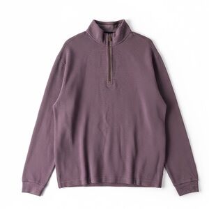 Jos A Bank Reserve Quarter Zip Sweater Mens Large Purple Cotton Pullover